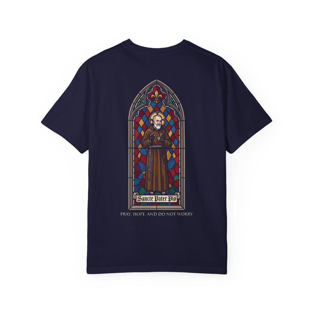St. Padre Pio Premium Stained Glass Tee | LUMEN