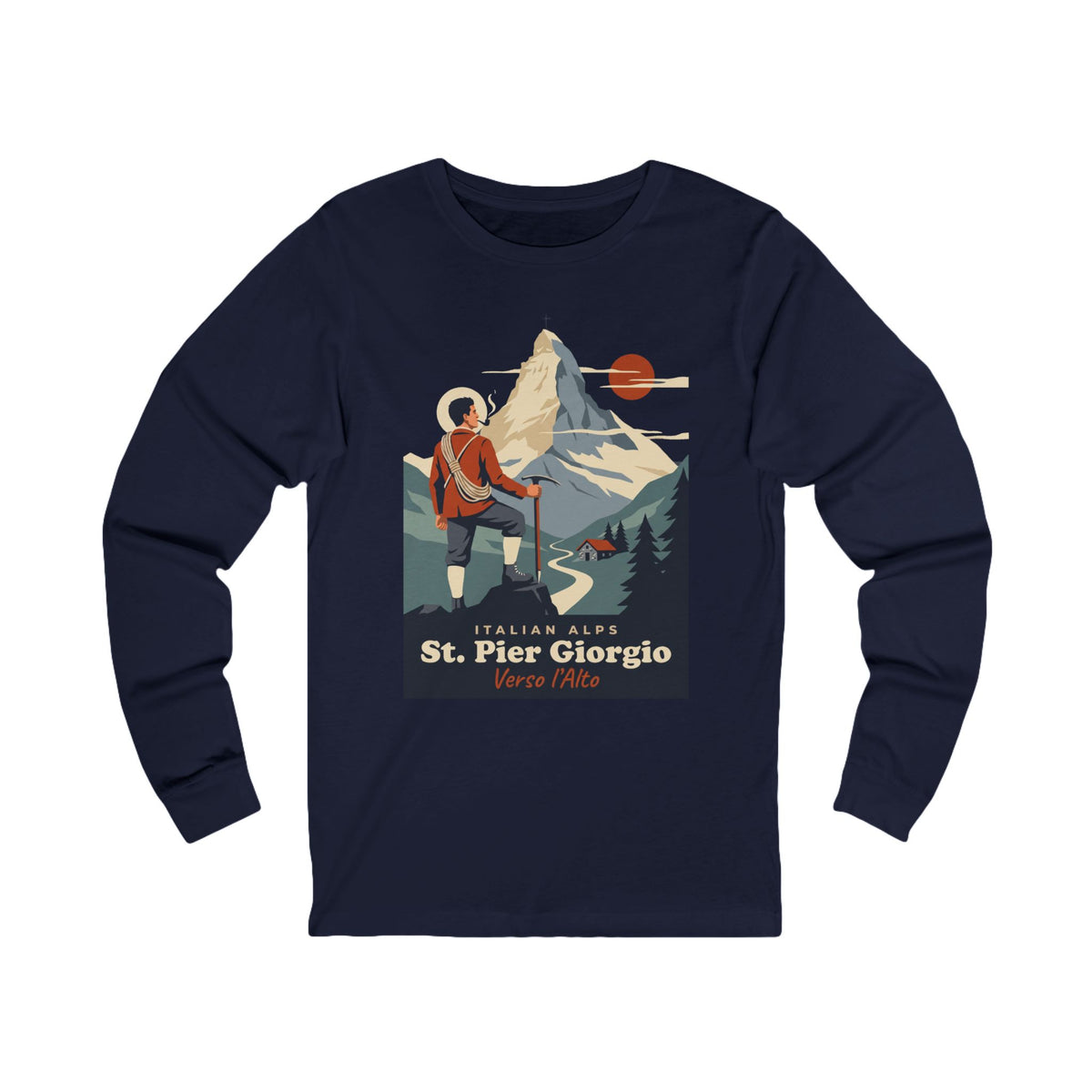 St. Pier Giorgio Frassati  Italy Vintage Long Sleeve T-Shirt | Verso L'Alto