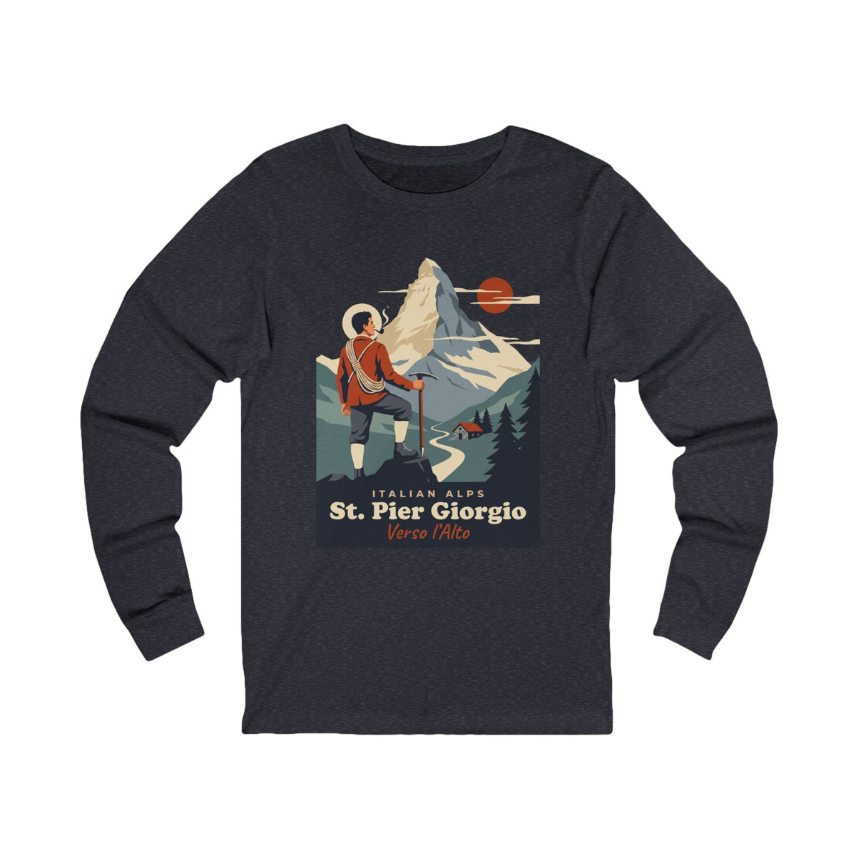 St. Pier Giorgio Frassati  Italy Vintage Long Sleeve T-Shirt | Verso L'Alto