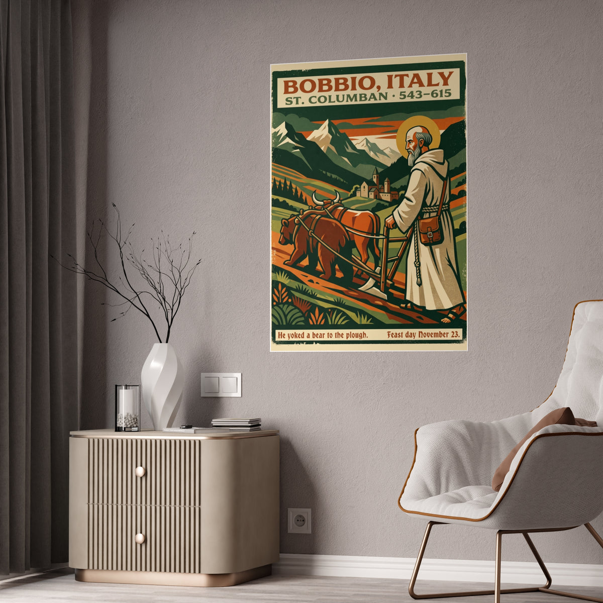 St. Columban Bobbio, Italy Gloss Poster