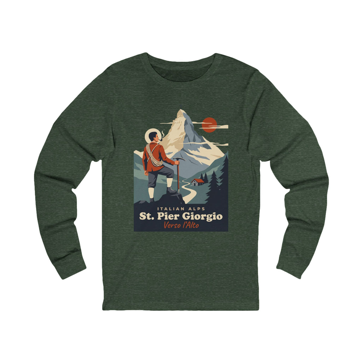 St. Pier Giorgio Frassati  Italy Vintage Long Sleeve T-Shirt | Verso L'Alto