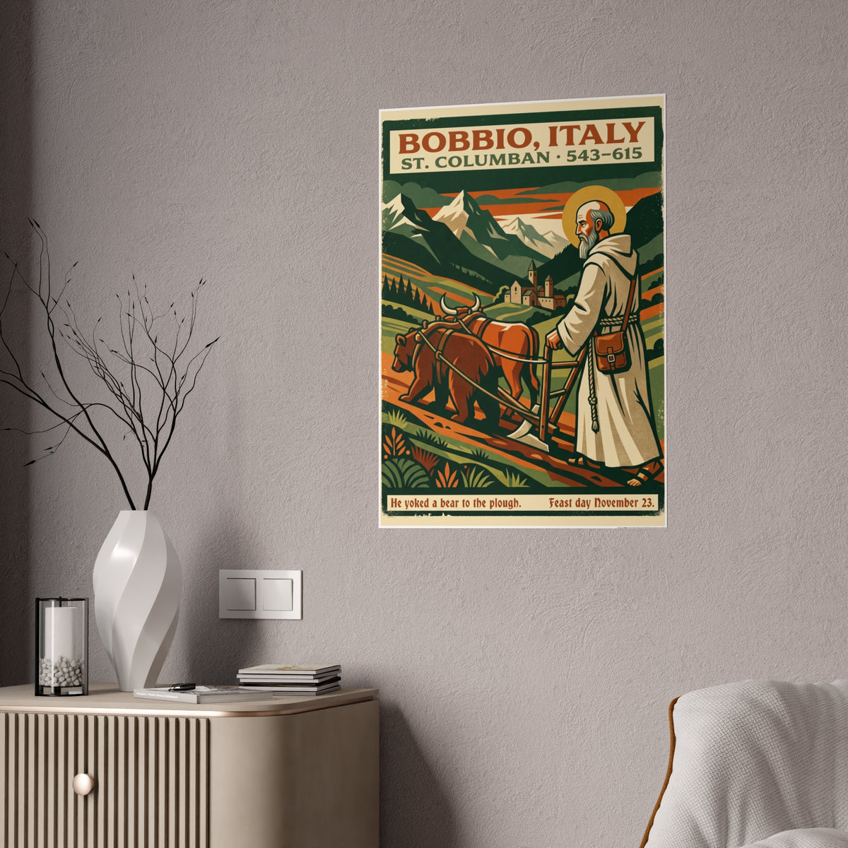 St. Columban Bobbio, Italy Gloss Poster