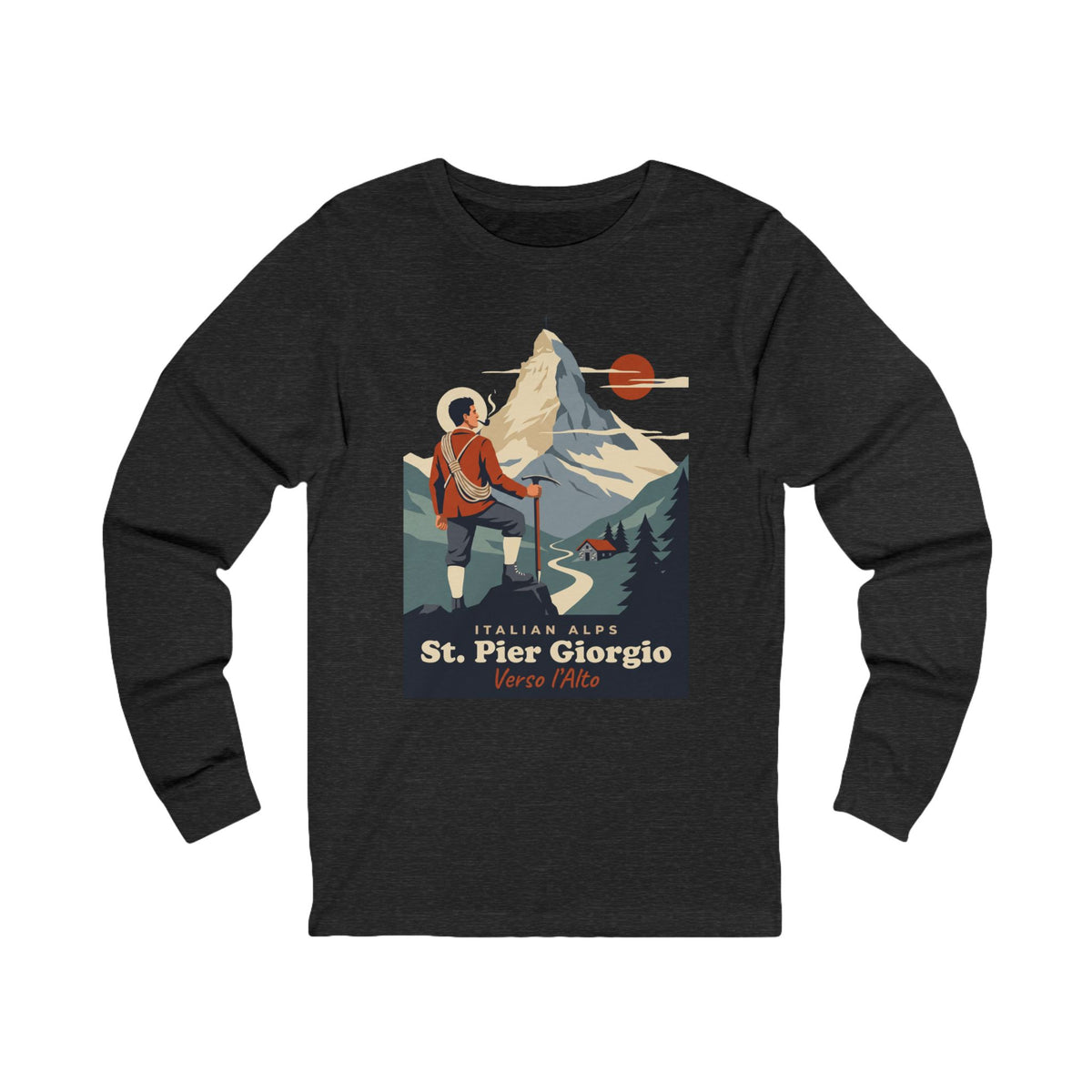 St. Pier Giorgio Frassati  Italy Vintage Long Sleeve T-Shirt | Verso L'Alto